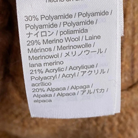 J.Crew, Merino Wool and Alpaca, Relaxed Turtleneck Poncho, Heather Desert, Tan - Picture 10 of 11